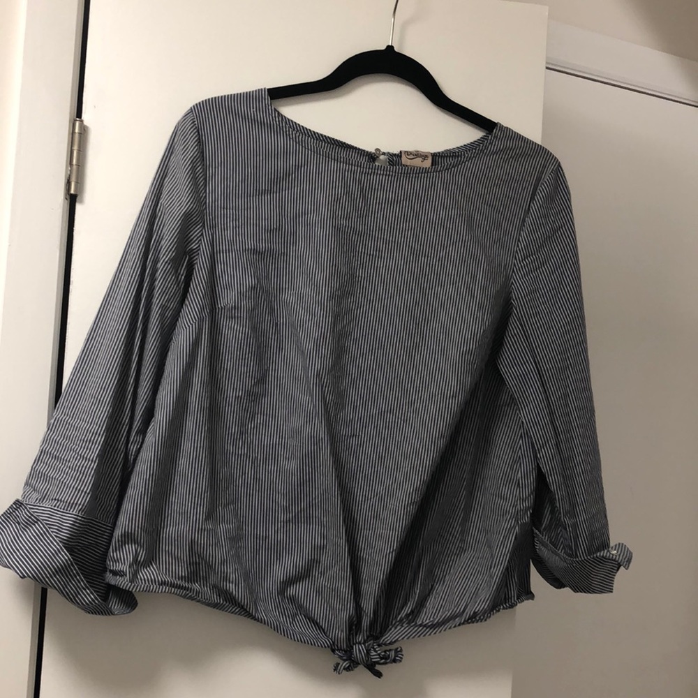 2 / $15!! Cute Striped Tie-Up Shirt!